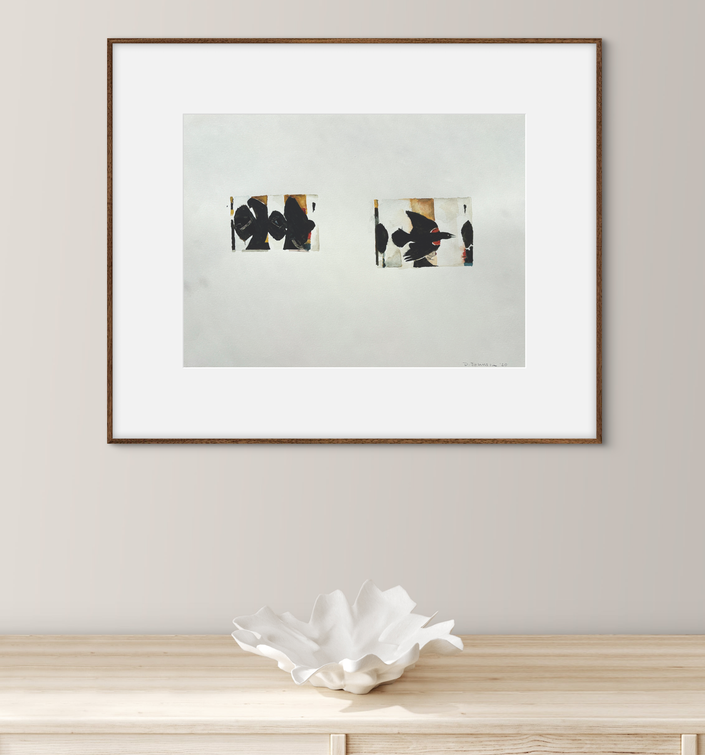 David Johnson, A-V 1, Watercolor and Collage on Paper, 11 X 15"