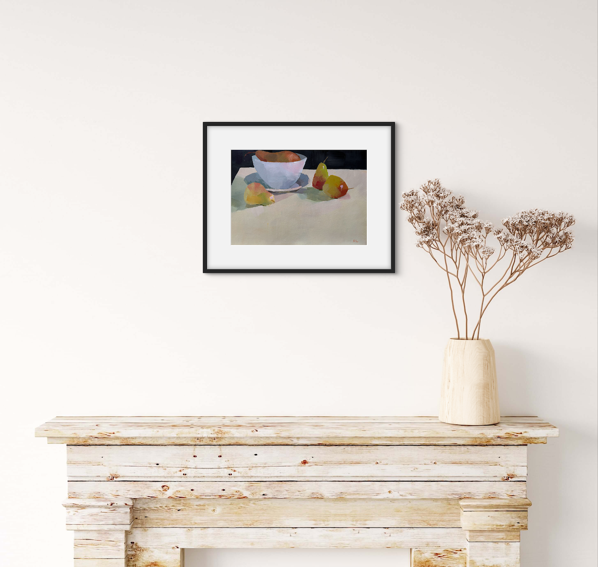 Rona Liu, Autumn Pears, Acrylic on Rives Paper, 8 X 11"