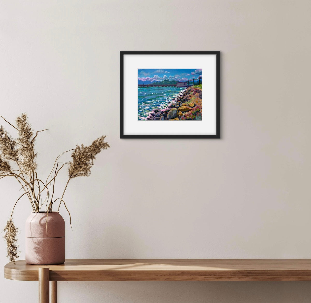 Alyssa Minko, Crystal Crashing Waves at Point Isabel, Gouache on Gessoboard, 8 X 10"