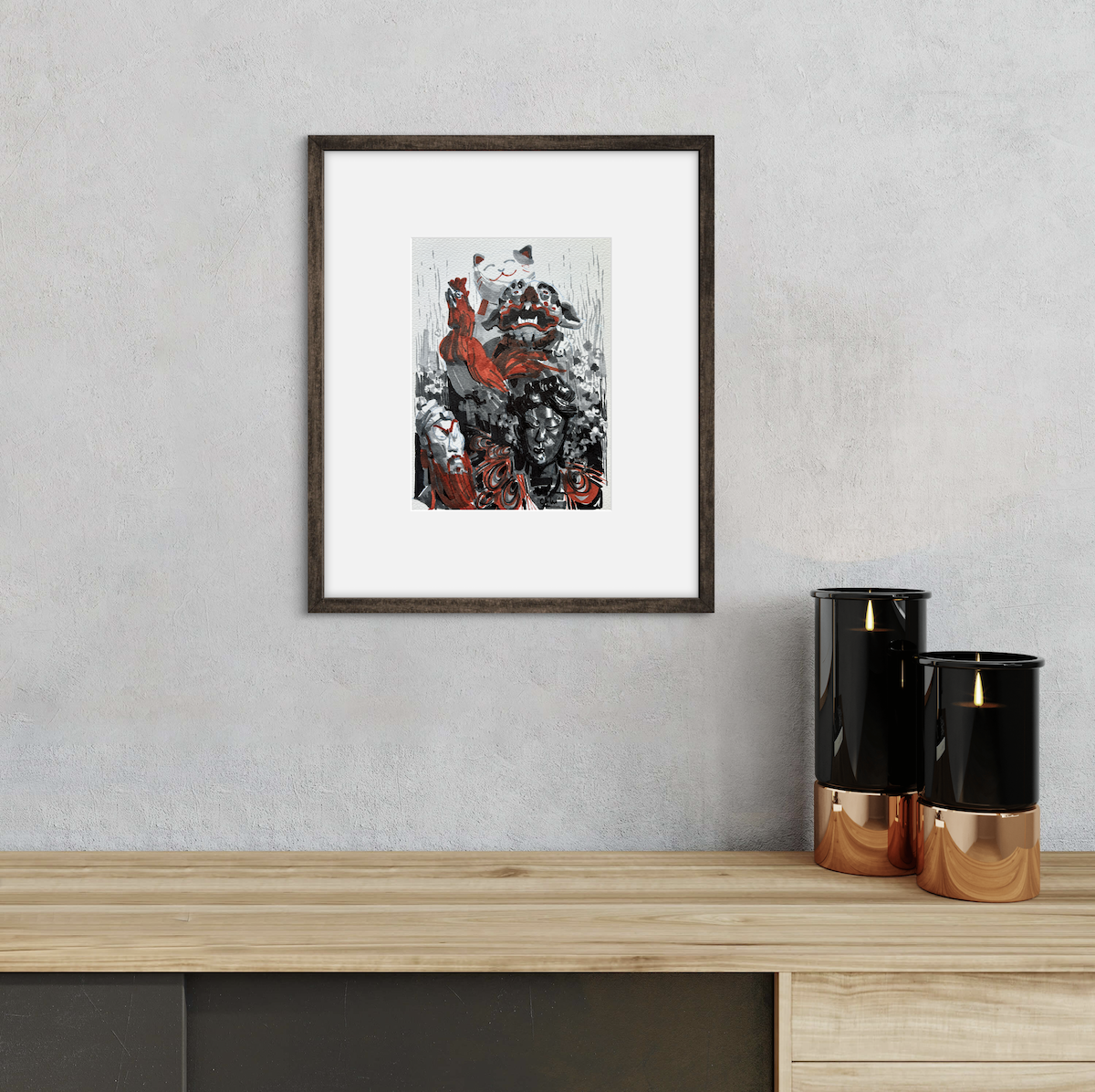 Carlos Felipe León, Dieties, Ink, Marker, and Pencil on Paper, 7 1/2 X 5 1/2"