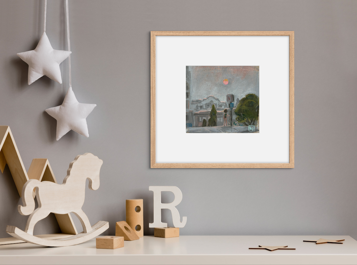 Noah Klocek, Full of Grey, Pastel on Sketchbook Paper, 5 X 5"