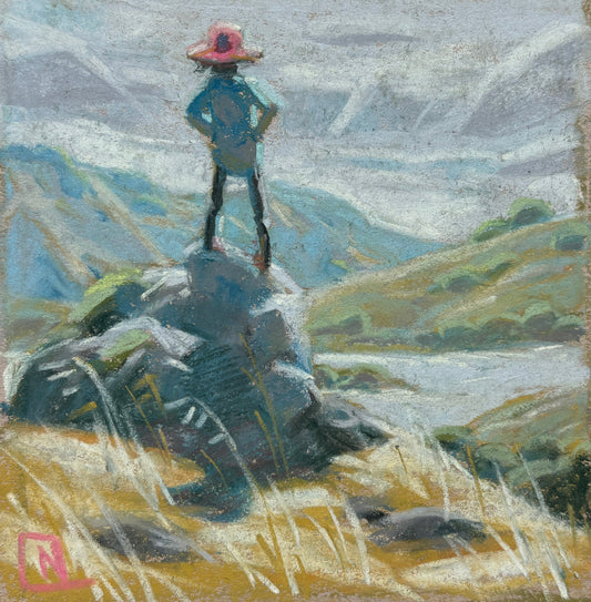 Noah Klocek, Our Land, Pastel on Sketchbook Paper, 5 X 5"