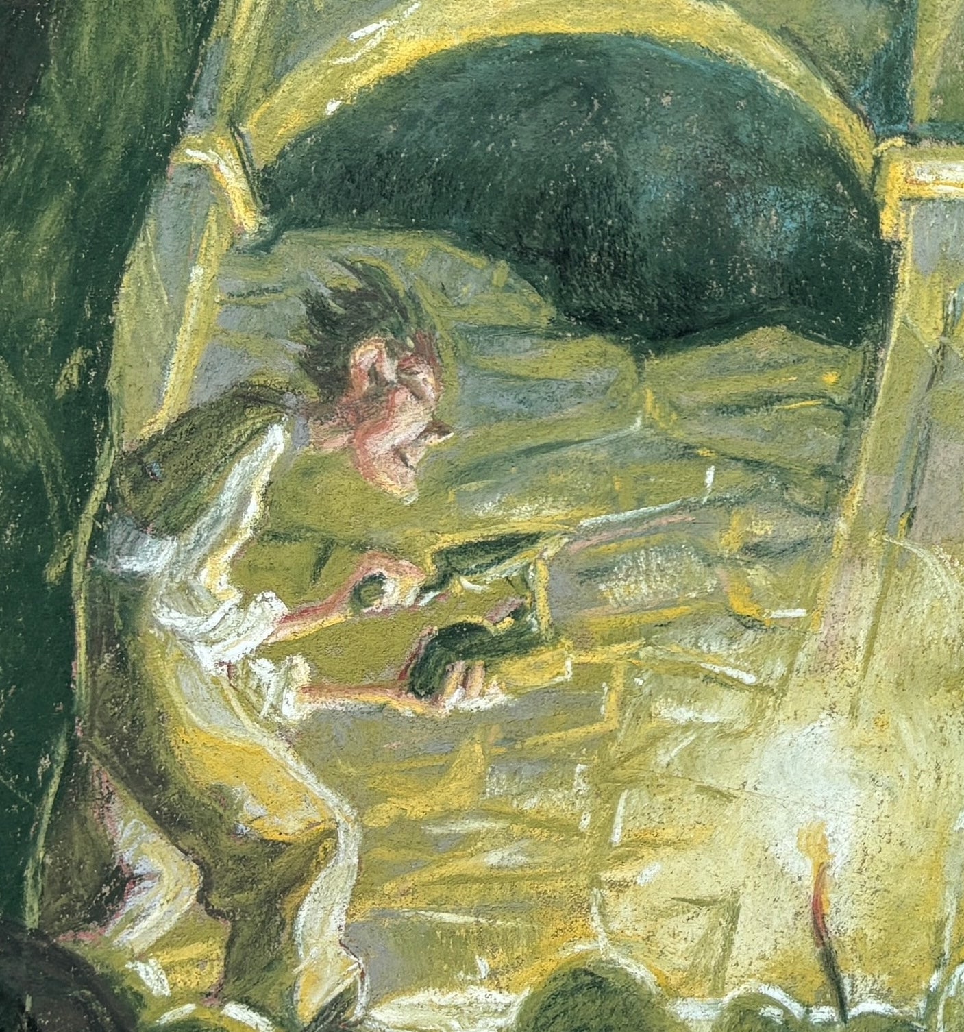 Noah Klocek, The Cask of Amontillado, Pastel on Paper, 7 x 18"