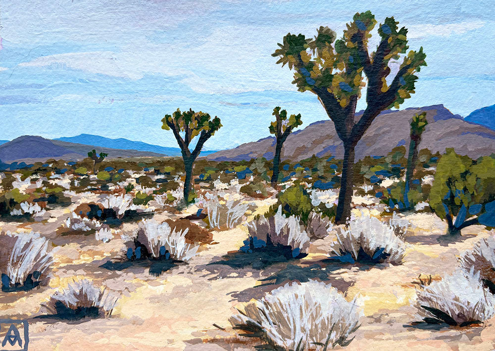 Alyssa Minko, The Calm Hibernation in Joshua Tree, Gouache on paper, 4 1/2 X 6 1/2"