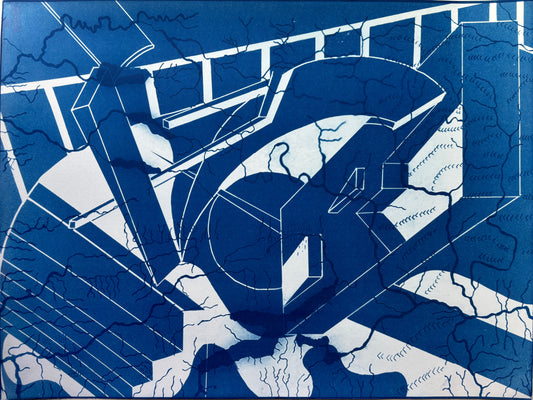 Maya Ciarrocchi, False City, ed 2/3, Cyanotype on Watercolor Paper, 18 X 24"