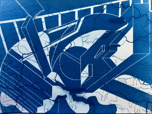 Maya Ciarrocchi, False City, Cyanotype on Watercolor Paper, 18 X 24"