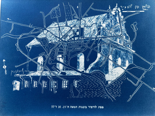 Maya Ciarrocchi, Slonim, Cyanotype on Watercolor Paper, 18 X 24"