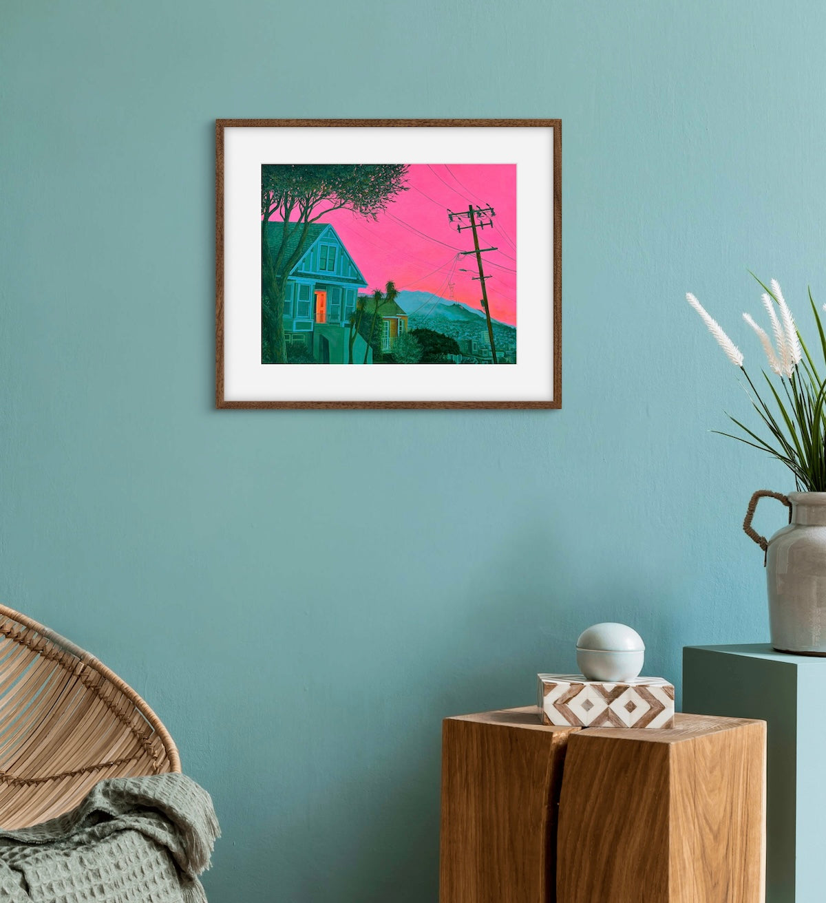 Jenna Spurlock, Houses Across the Street, Gouache on Paper, 11 X 14"