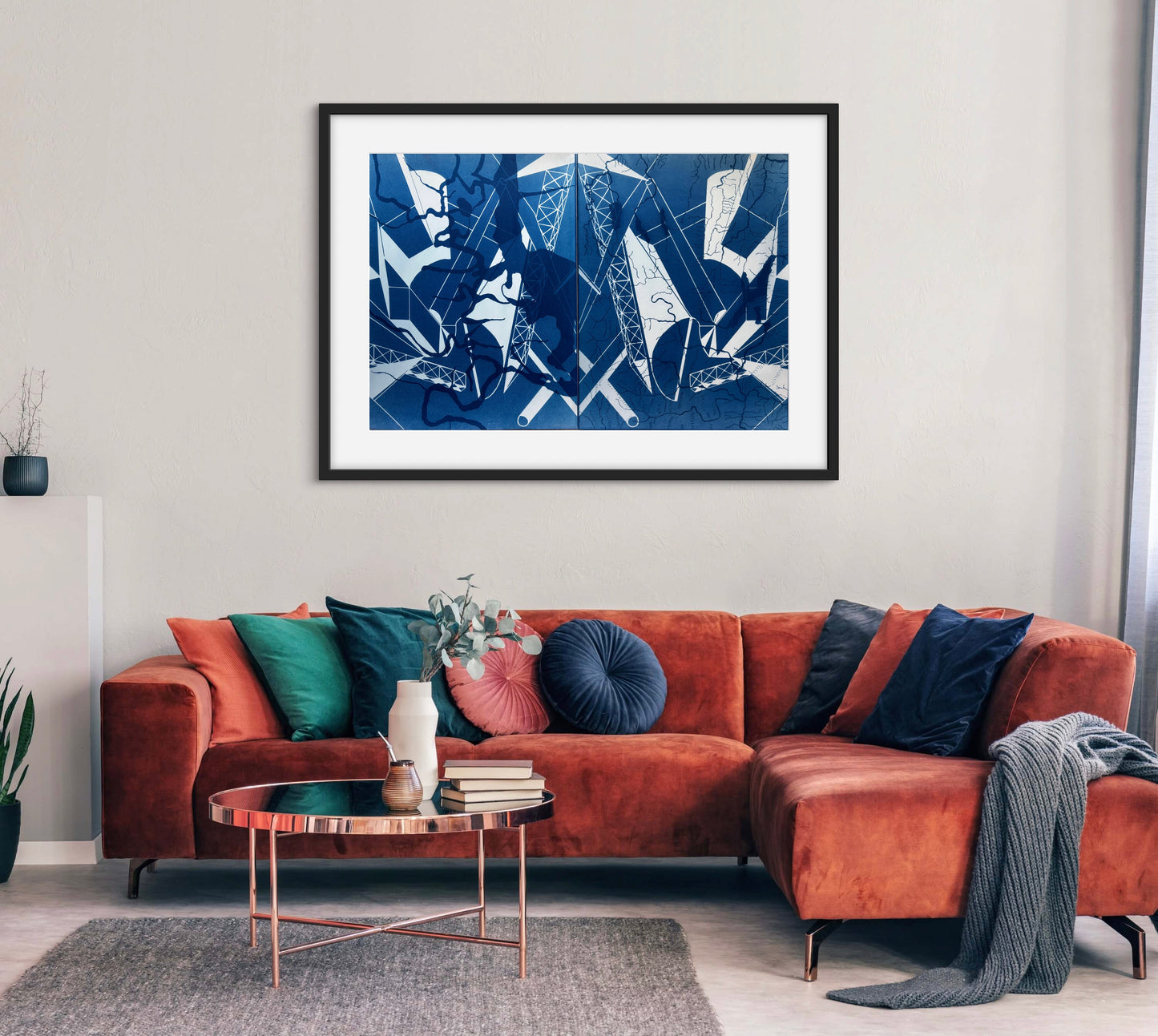 Maya Ciarrocchi, Derecho, Cyanotype on Watercolor Paper, 24 X 36"