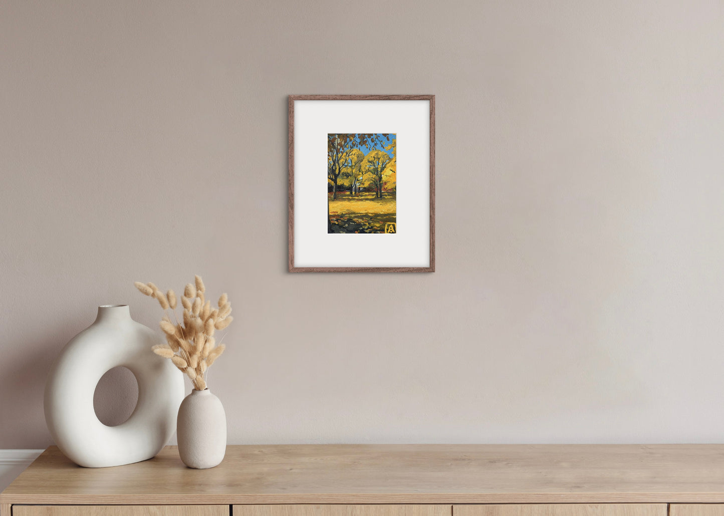 Alyssa Minko, Golden Autumn Joy, Gouache on Paper, 6 X 4 1/2"