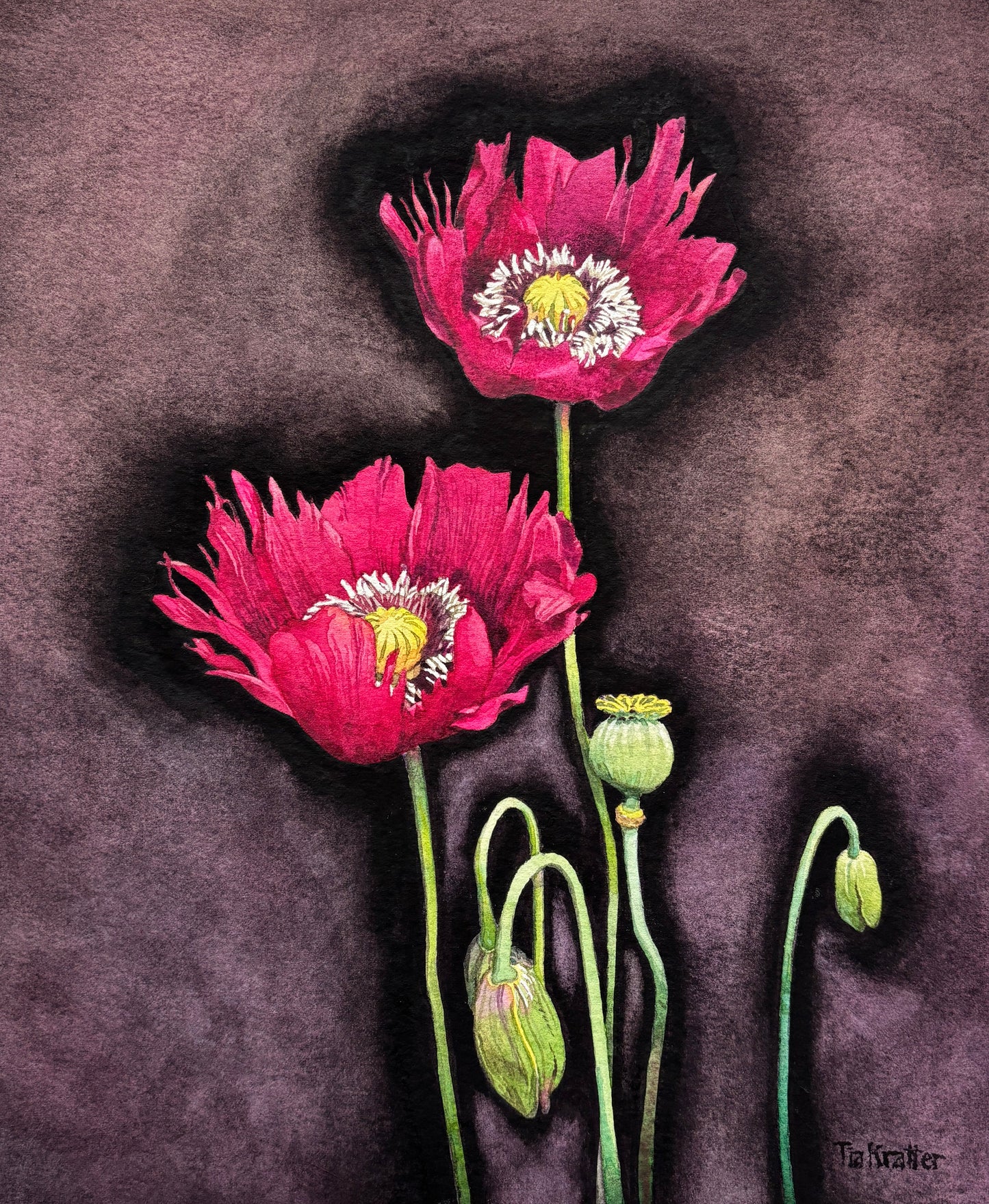 Tia Kratter, Exhibitionists, Watercolor on Watercolor Paper, 11 X 9