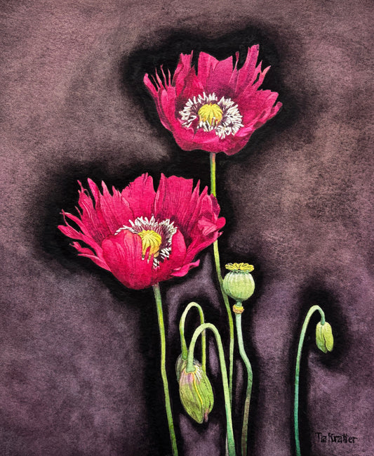 Tia Kratter, Exhibitionists, Watercolor on Watercolor Paper, 11 X 9