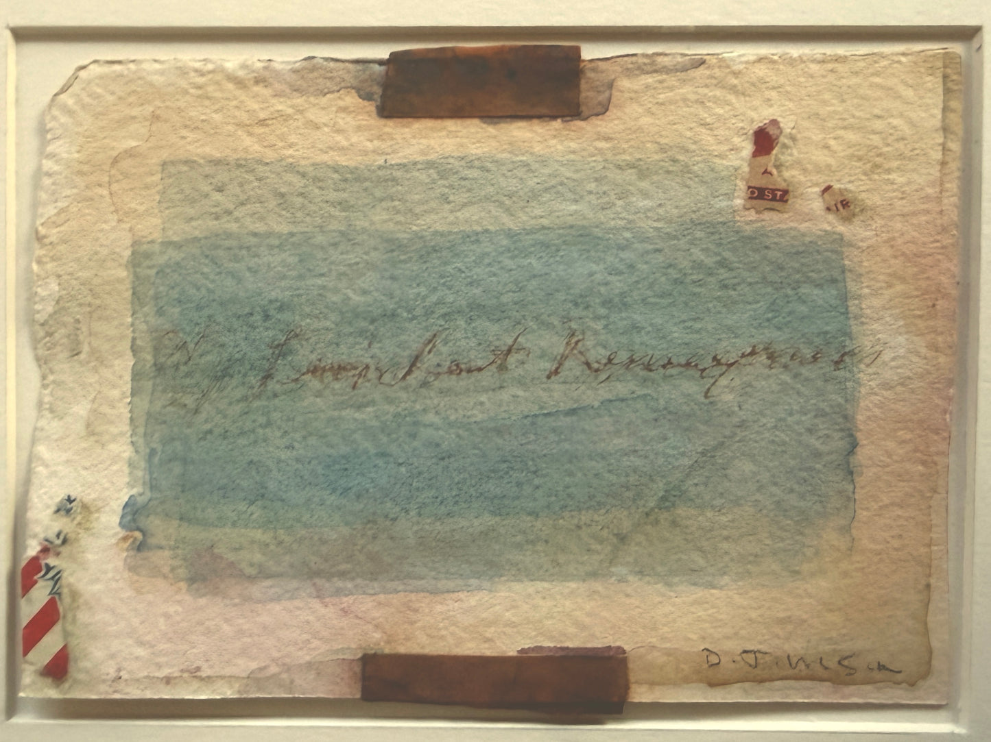 David Johnson, Unsent Valentine, Watercolor and Collage on Paper, 4x5 1/2"