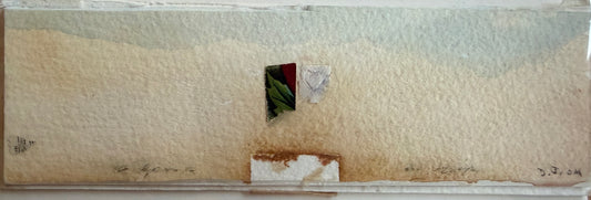 David Johnson, Seashore Valentine, Watercolor and Collage on Paper, 2 X 7"