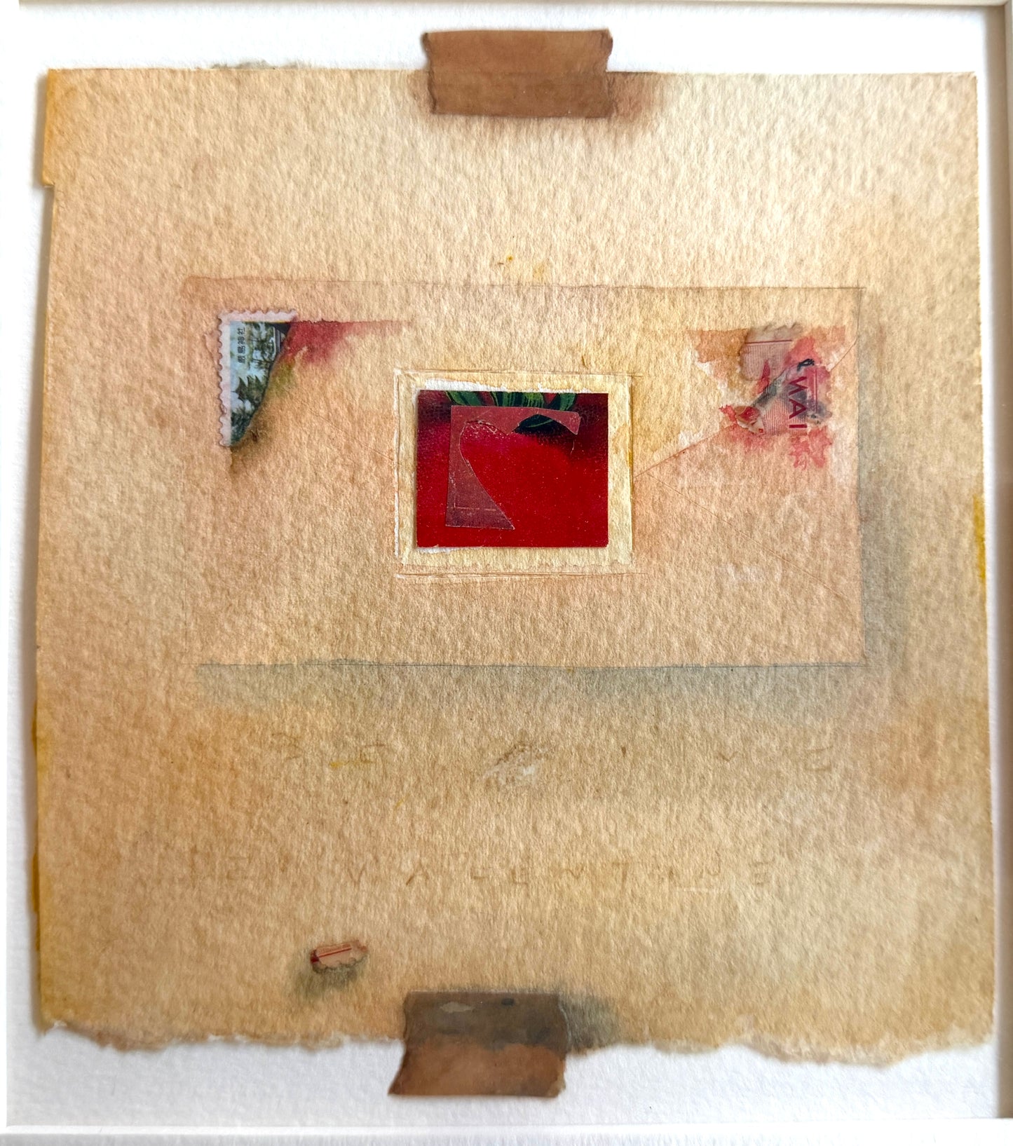 David Johnson, Tomato Valentine, Watercolor and Collage on Paper, 6 x 5