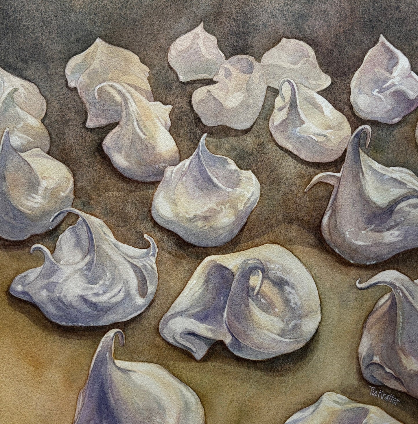 Tia Kratter, Meringues, Watercolor, 10 X 10"