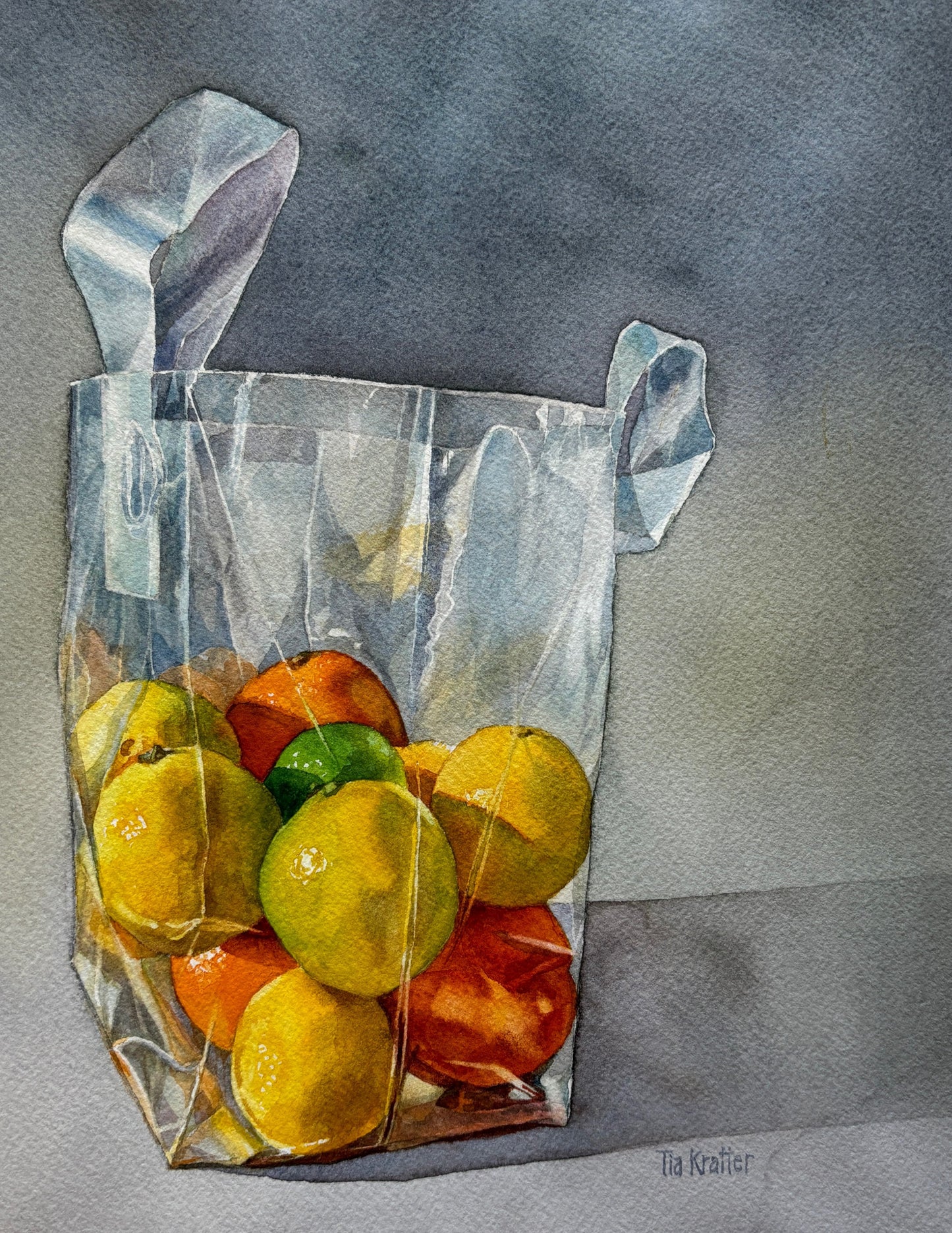 Tia Kratter, Vitamin Cellophane, Watercolor, 11 1/2 X 9 1/2"