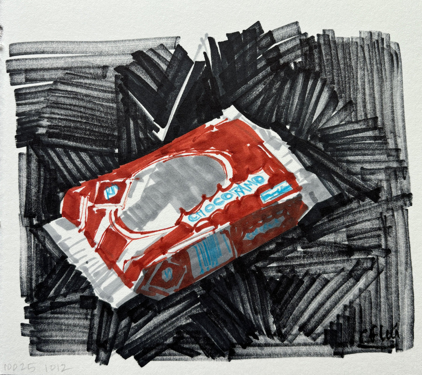 Carlos Felipe León, Chocoramo, Ink, Marker, and Pencil on Paper, 6 X 6 1/2"