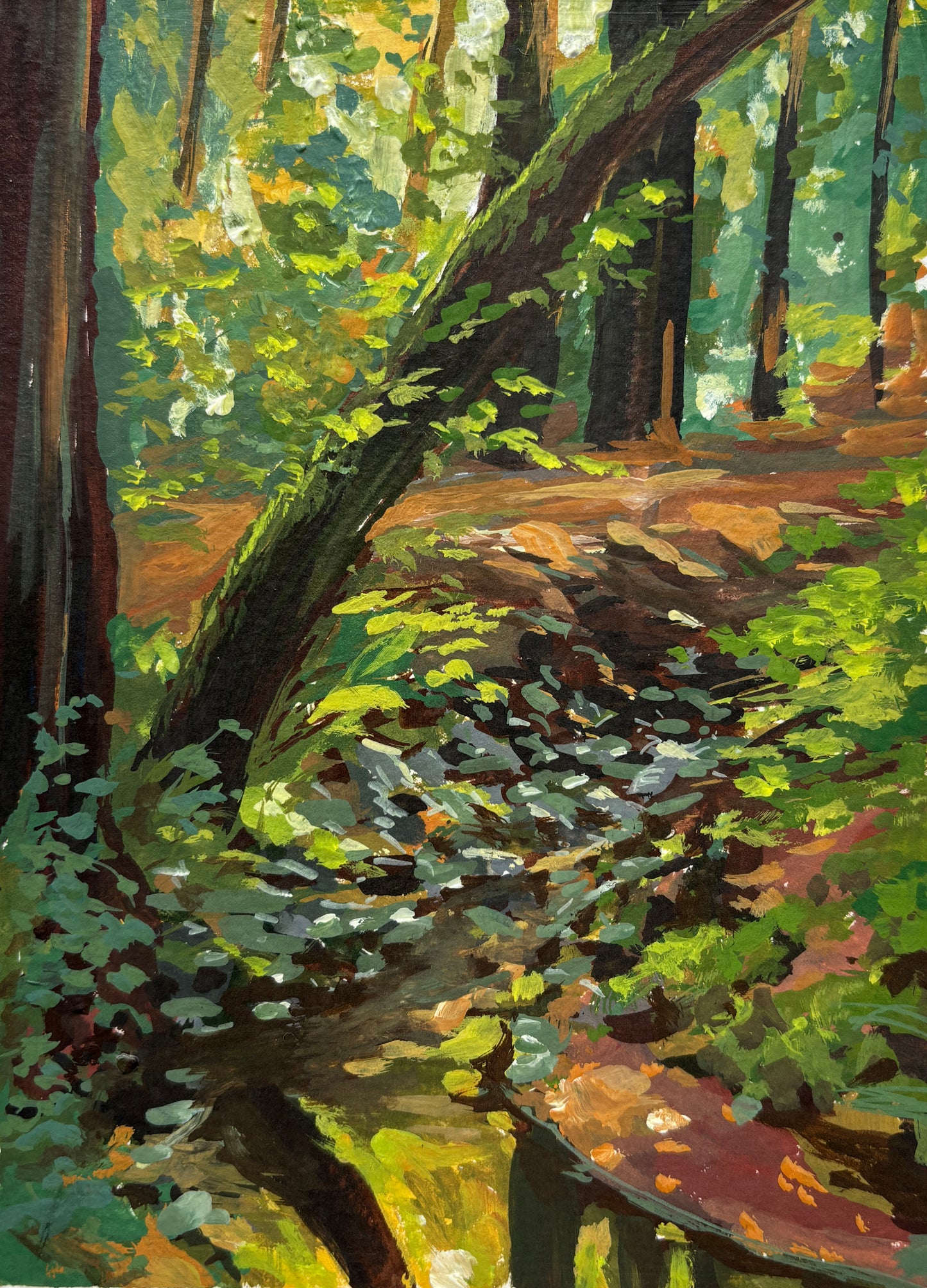 Alyssa Minko, A Muir Chartruse Illumination en Plein Air, Gouache on Paper, 7 X 5"