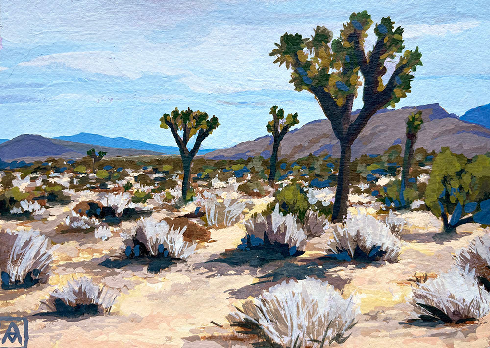 Alyssa Minko, The Calm Hibernation in Joshua Tree, Gouache on paper, 4 1/2 X 6 1/2"