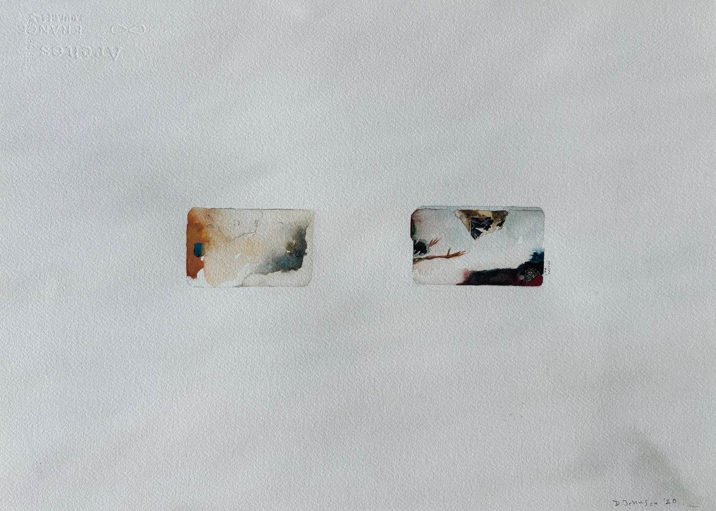 David Johnson, A-V 2, Watercolor and Collage on Paper, 13 1/2 X 19"