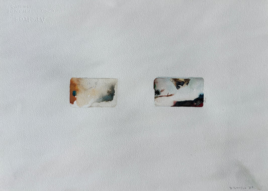 David Johnson, A-V 2, Watercolor and Collage on Paper, 13 1/2 X 19"