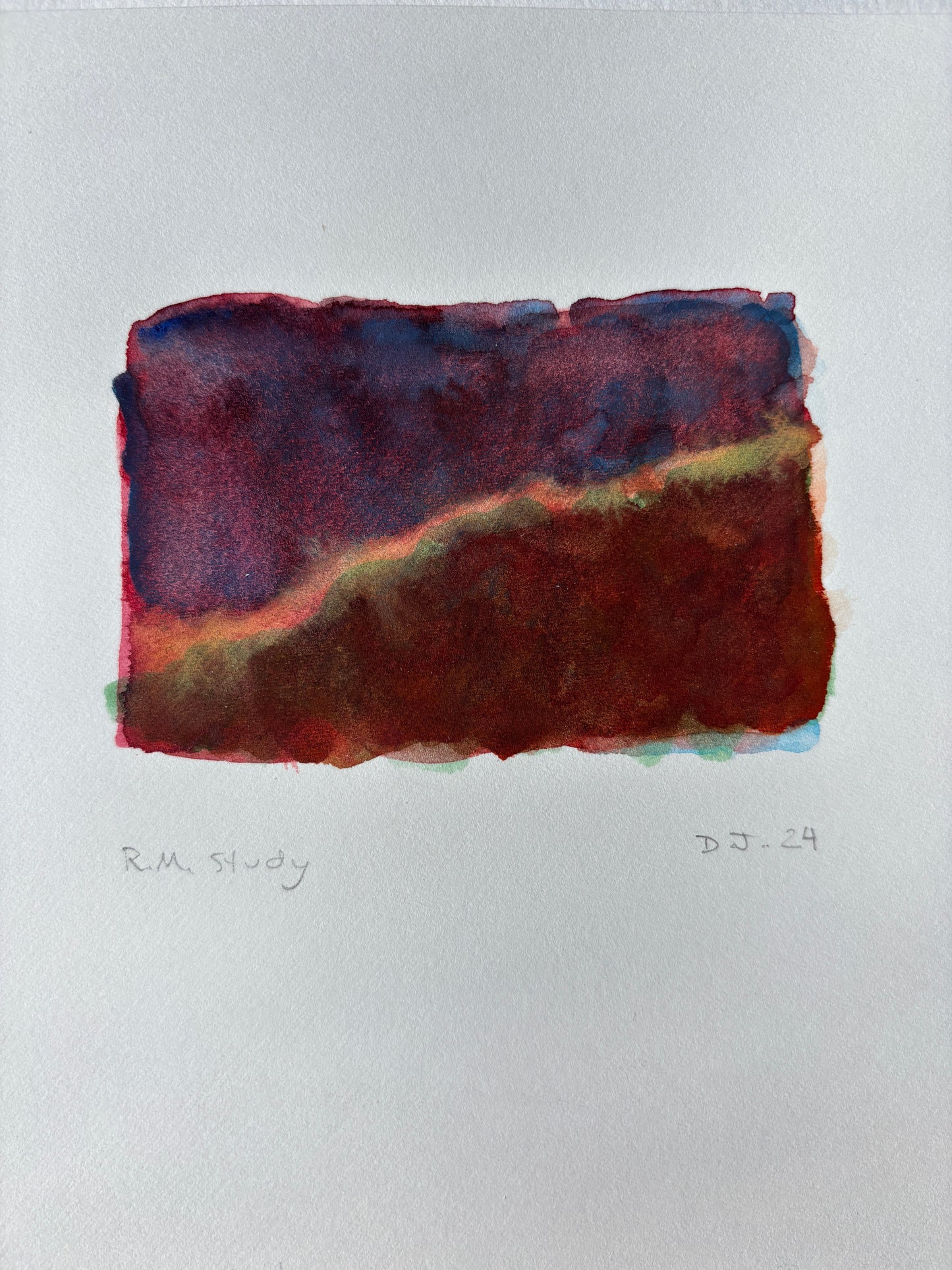 David Johnson, R. Mayhew Study, Watercolor on Paper, 2 1/2 X 3 3/4"