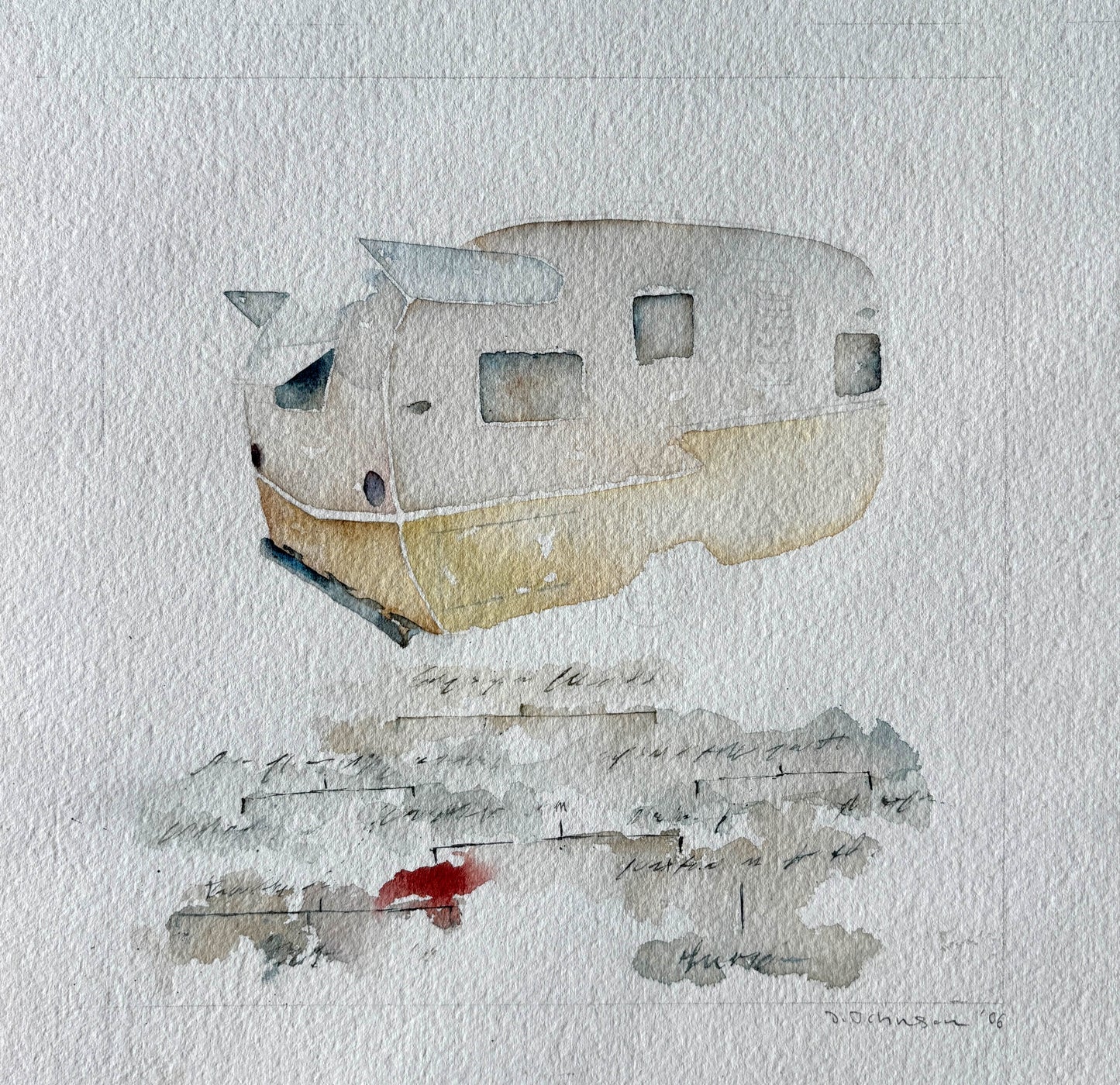 David Johnson, Family Tree, Watercolor on Paper, 10 1/2 X 9 1/2"