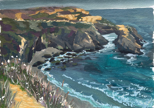 Alyssa Minko, Moody in Mendocino, Gouache on Paper, 5 1/2 X 8"