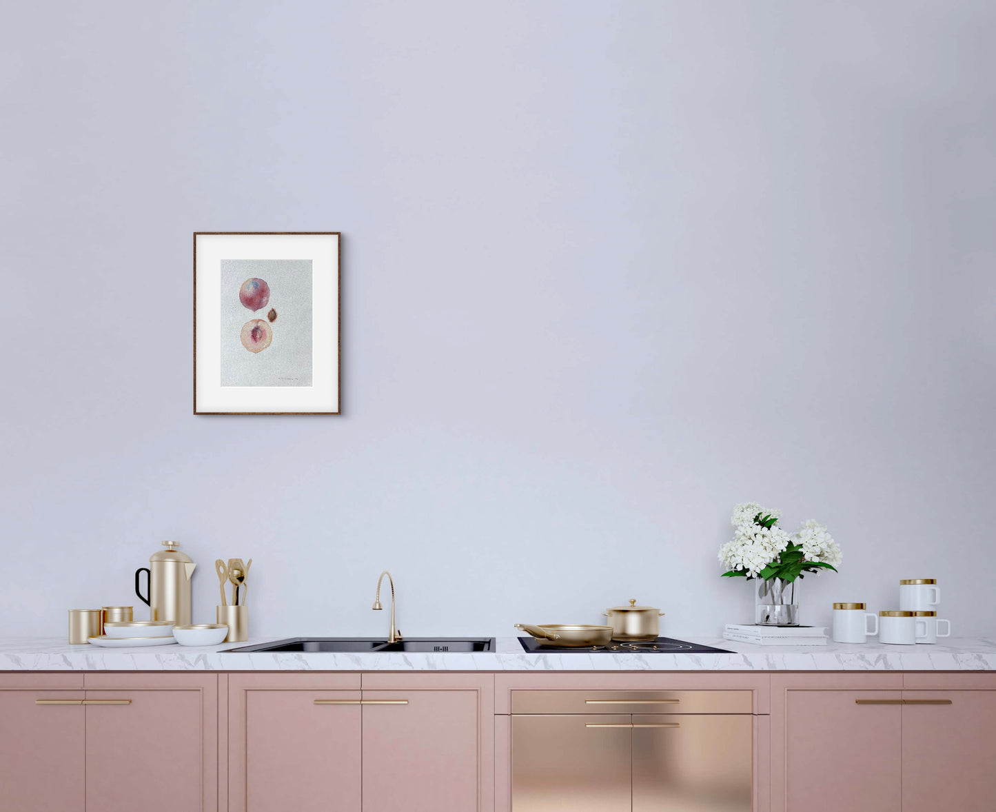 David Johnson, Nectarine Peach, Watercolor on Paper, 11 1/4 X 8 1/4"