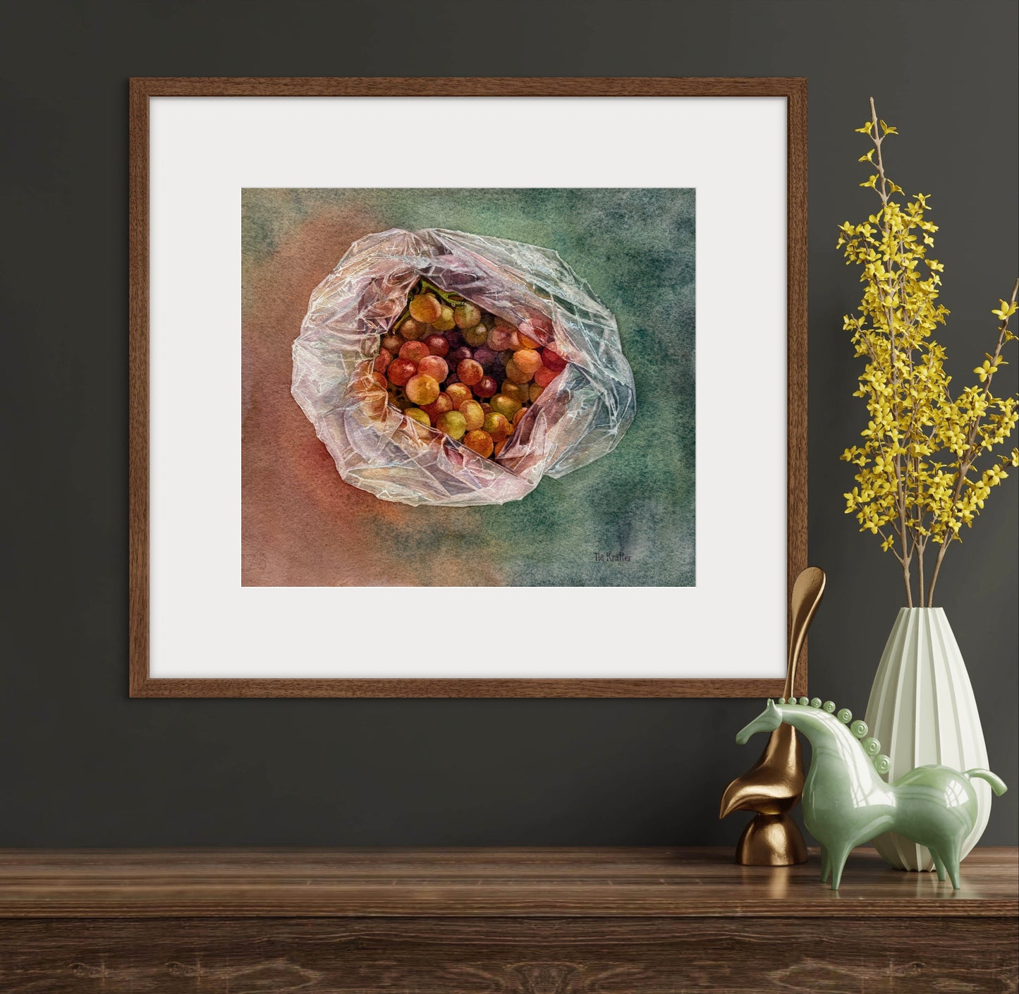 Tia Kratter, Paper or Plastic, Watercolor on Watercolor Paper, 11 1/2 X 13 1/2