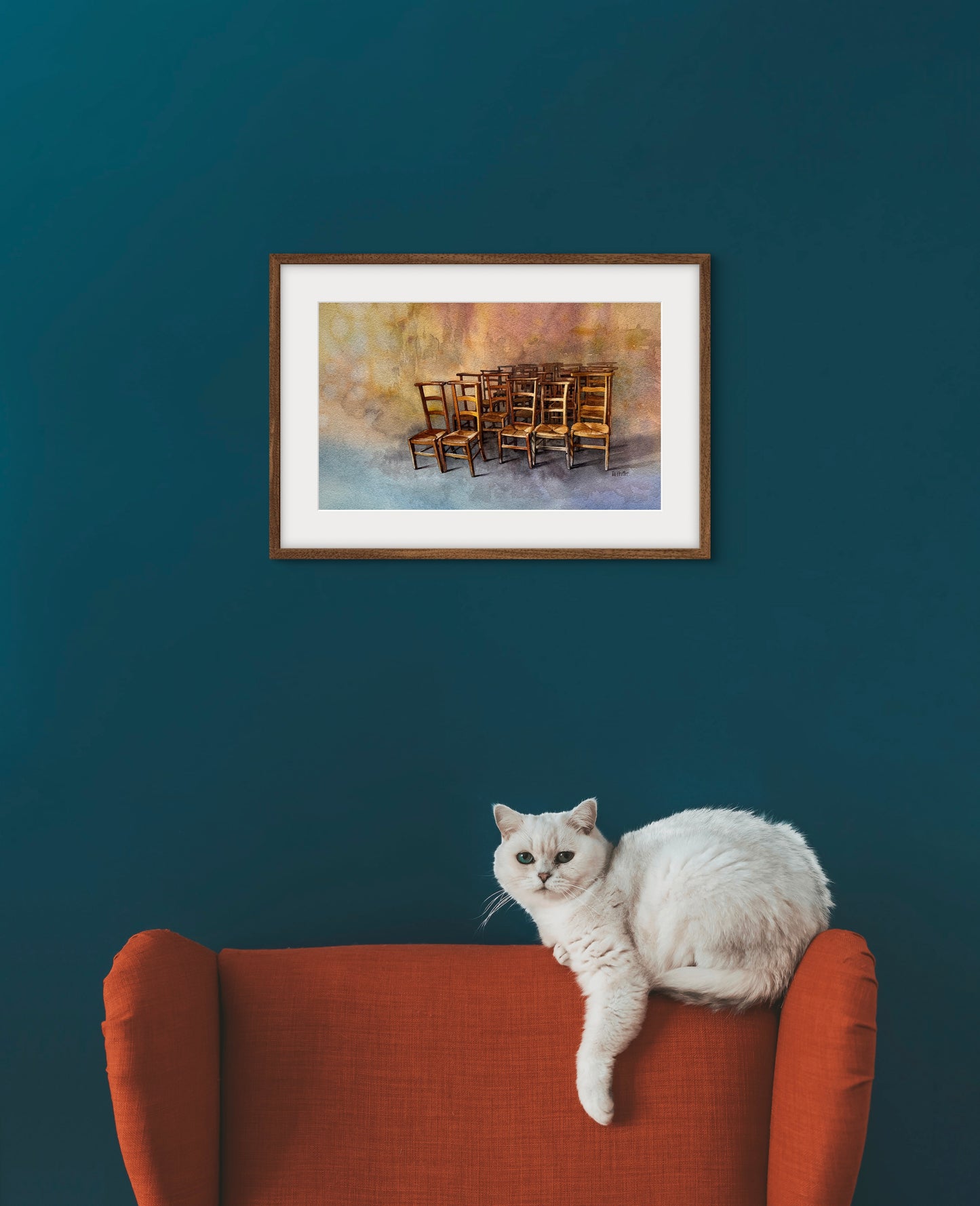 Tia Kratter, Sitting Pretty, Watercolor on Watercolor Paper, 11 1/2 X 18