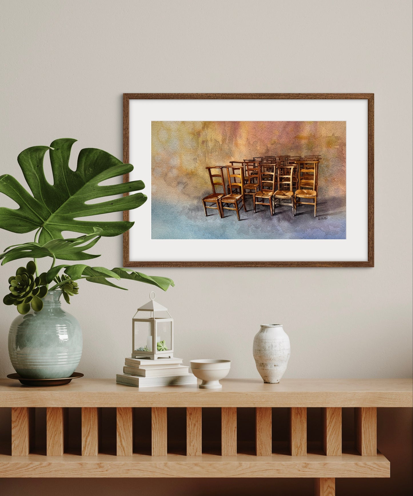 Tia Kratter, Sitting Pretty, Watercolor on Watercolor Paper, 11 1/2 X 18