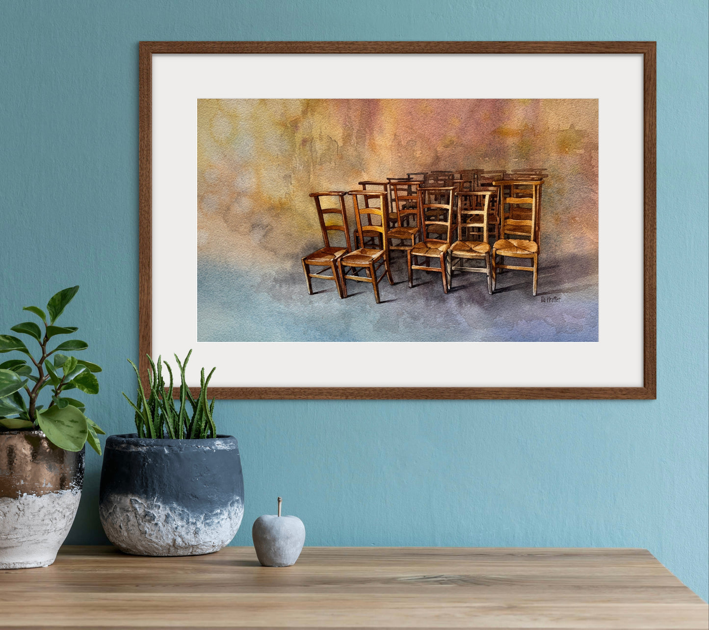 Tia Kratter, Sitting Pretty, Watercolor on Watercolor Paper, 11 1/2 X 18