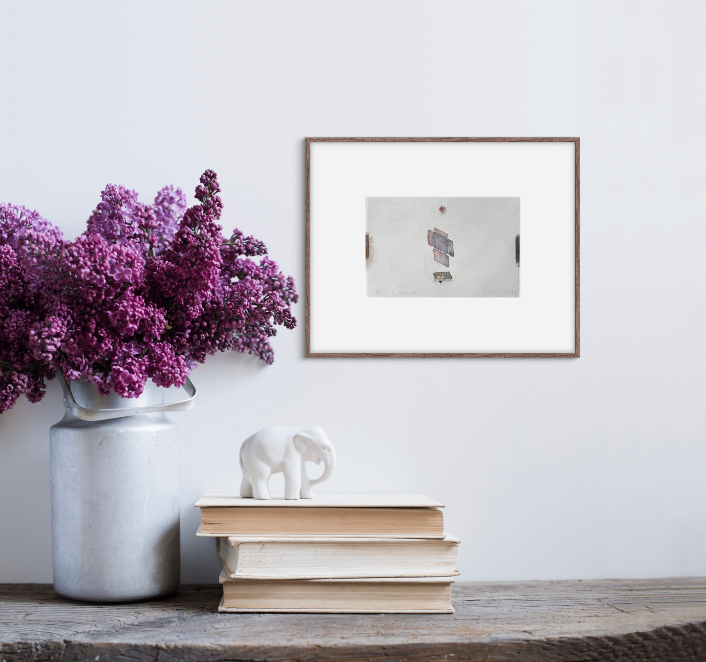 David Johnson, Valentine Aerogramme, Watercolor and collage on Paper, 4 3/4 X 7"